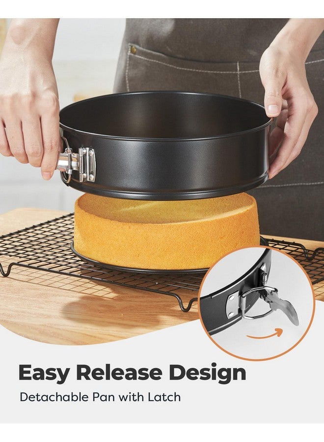 Kootek Cake Pan Set of 3, Nonstick Springform Pans with Removable Bottom, 4, 7, 9 Inch Round Cheesecake Baking Pans with 50 Pcs Parchment Paper Liners - Image 1