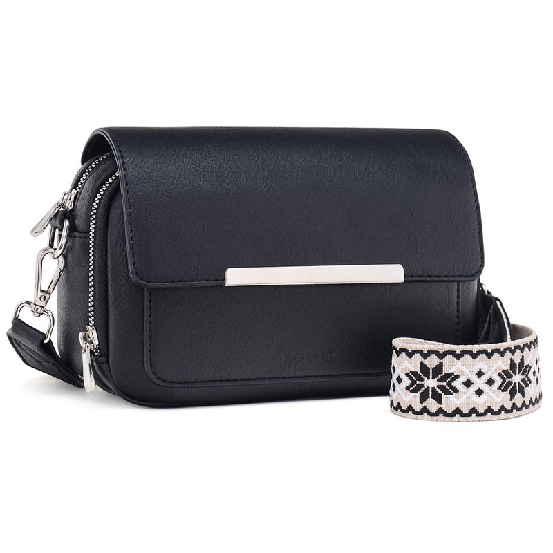 Roulens Crossbody Bags for Women Small Crossbody Wallet Purses with Card Slots Leather Shoulder Handbags Travel/Daily Use - Image 1