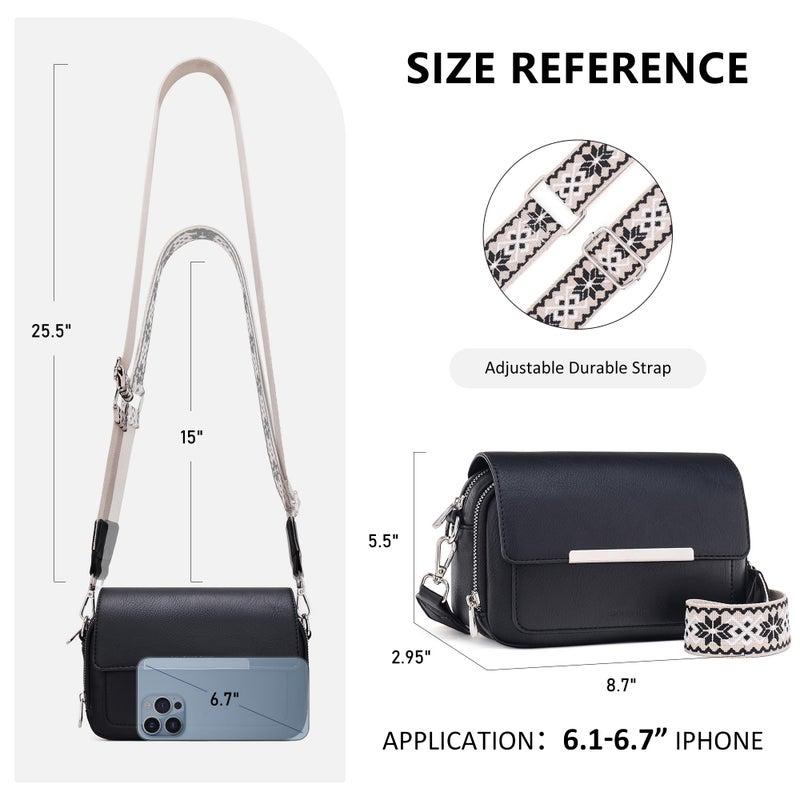 Roulens Crossbody Bags for Women Small Crossbody Wallet Purses with Card Slots Leather Shoulder Handbags Travel/Daily Use - Image 5