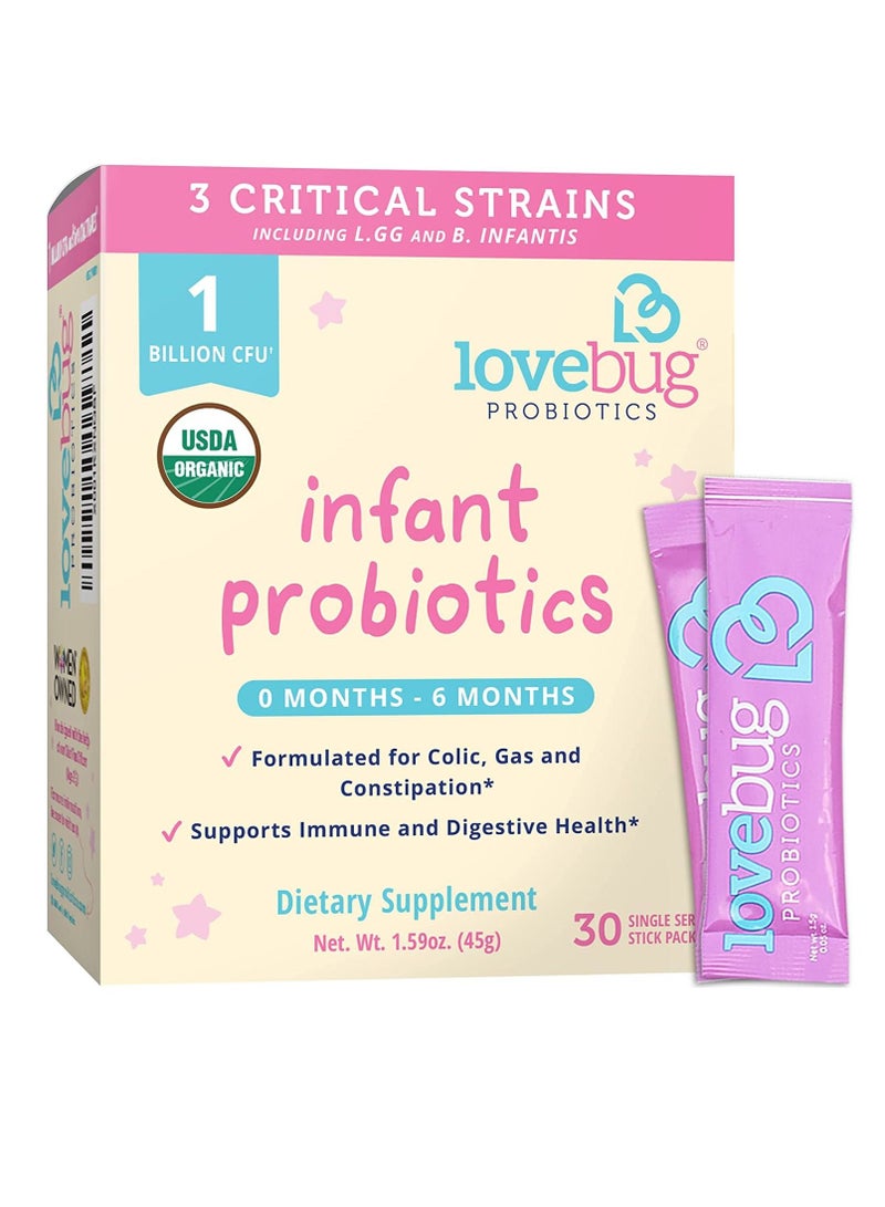 لوف باج بروبيوتيك كبسولات من Lovebug يساعد في علاج المغص والارتجاع والإسهال والإمساك والغازات