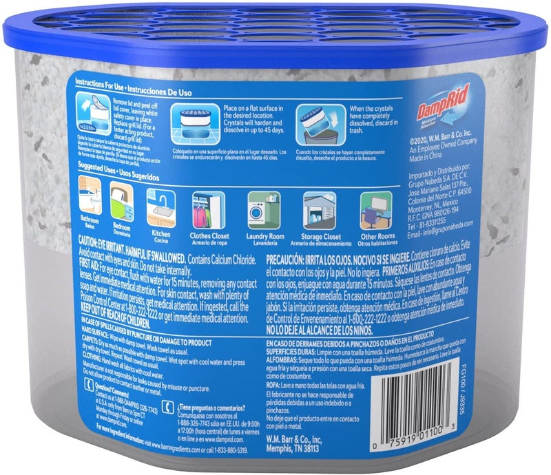 WM Barr DampRid Fragrance Free Disposable Moisture Absorber - 10.5 oz. Each - 3 Pack – Attracts & Traps Excess Moisture, Eliminates Musty Odors, Creates Fresher, Cleaner Air - Image 3