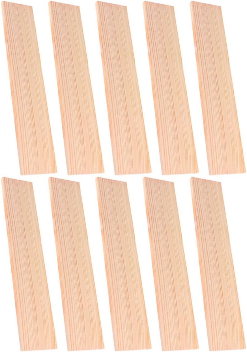 10pcs 6mm Pine Wood Boards Unfinished Craft Panels 4x25cm Wooden Blocks for DIY Painting and Shelving Art Projects - Image 1