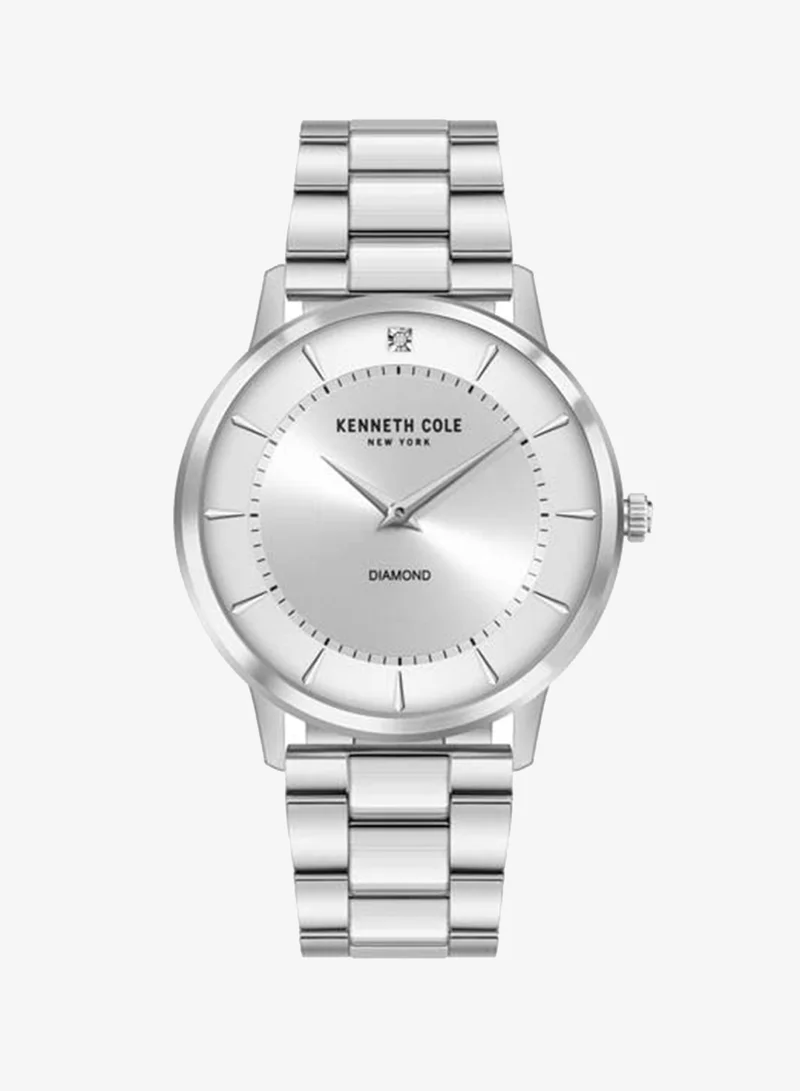 Kenneth Cole New York Modern Classic Silver Dial Stainless Steel Bracelet Analog Watch for Men