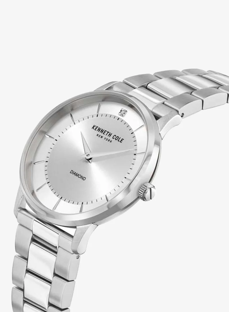 Kenneth Cole New York Modern Classic Silver Dial Stainless Steel Bracelet Analog Watch for Men