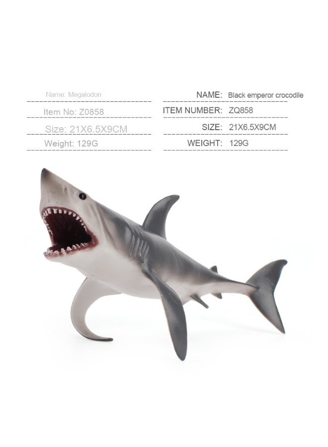 NIBEMINENT Realistic Ancient Animal Models - Megalodon, Black Emperor Crocodile, Saber-toothed Tiger, Woolly Mammoth Cognitive Figurines Toys