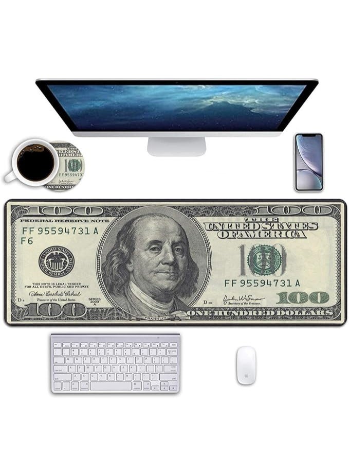 PROMASS Desk Pad Mat Gaming Mouse Pads with Coasters Non-Slip Rubber Base Mousepad with Stitched Edges for Work & Gaming, Office & Home - Image 1