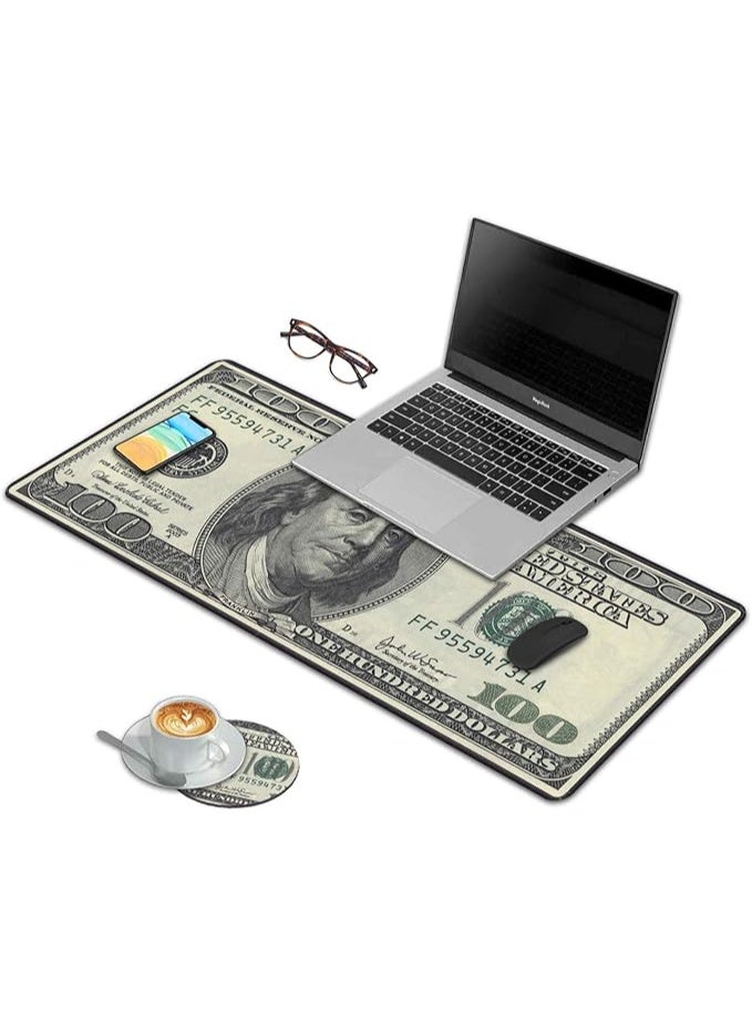 PROMASS Desk Pad Mat Gaming Mouse Pads with Coasters Non-Slip Rubber Base Mousepad with Stitched Edges for Work & Gaming, Office & Home - Image 5