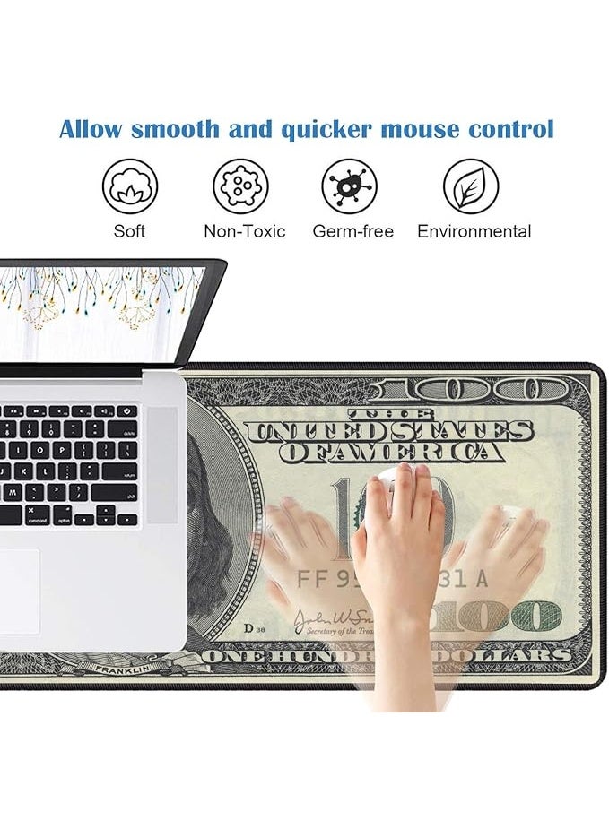 PROMASS Desk Pad Mat Gaming Mouse Pads with Coasters Non-Slip Rubber Base Mousepad with Stitched Edges for Work & Gaming, Office & Home - Image 4