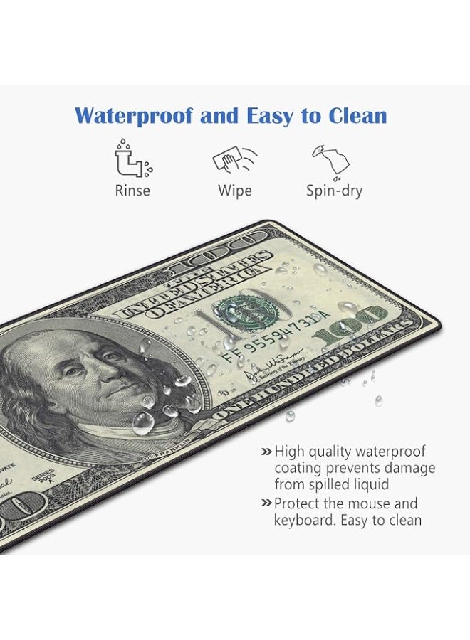 PROMASS Desk Pad Mat Gaming Mouse Pads with Coasters Non-Slip Rubber Base Mousepad with Stitched Edges for Work & Gaming, Office & Home - Image 3