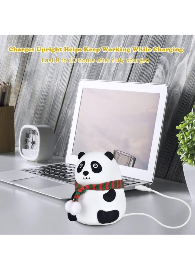 TIGER Panda Night Lamp with 7 Color Changing LED Light – Touch-Activated Silicone Lamp for Kids Bedroom, USB Rechargeable, Soft Glow Panda Light, Perfect for Nursery and Bedtime (Multi-Color) - Image 5