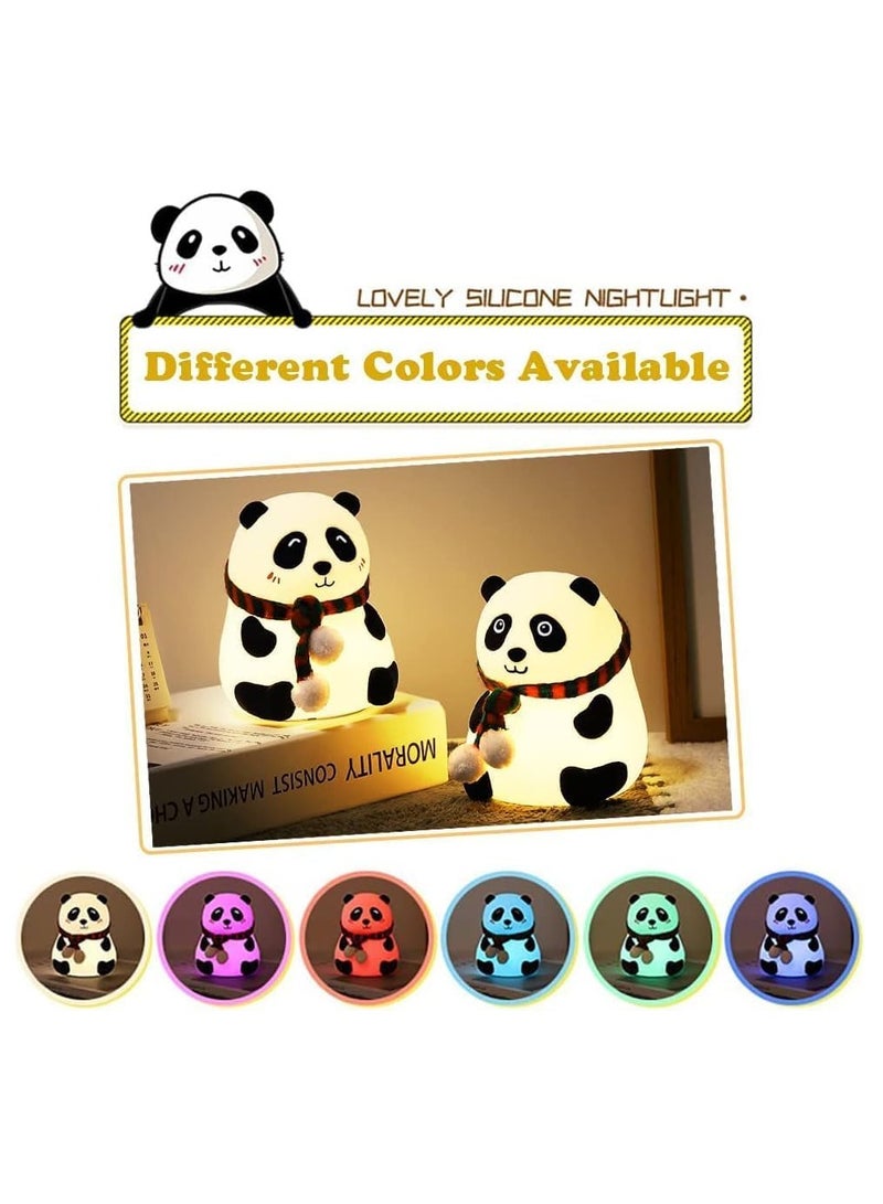 TIGER Panda Night Lamp with 7 Color Changing LED Light – Touch-Activated Silicone Lamp for Kids Bedroom, USB Rechargeable, Soft Glow Panda Light, Perfect for Nursery and Bedtime (Multi-Color) - Image 4