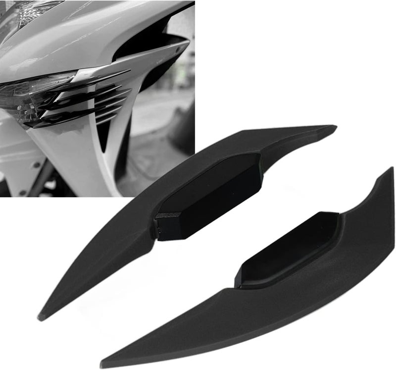 KSA market compliant quality aqxreight Pair Side Winglet Aerodynamic Wing Spoi Pair Side Winglet Aerodynamic Wing Spoiler for, Electric Bikes, and ATVs, High (Black) Fixed & portable compatible - Image 3