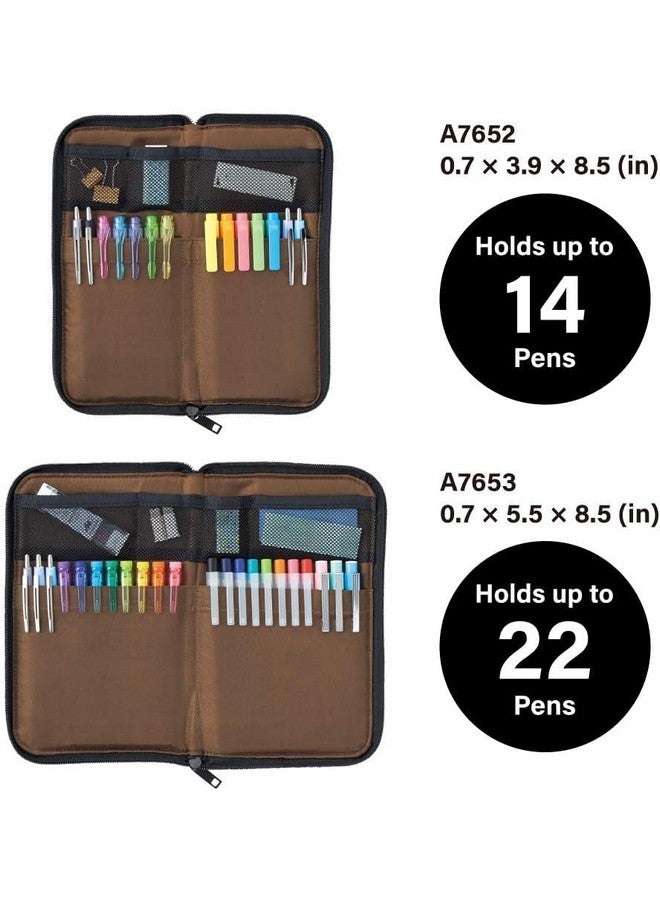 LIHITLAB Lab Slim Pen/Pencil Pouch, Wide, 0.7 × 5.5 × 8.5 Inches, Black (A7653-24) - Image 4