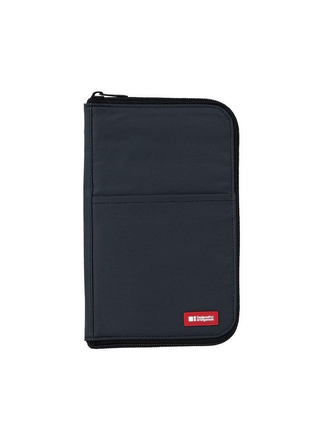 LIHITLAB Lab Slim Pen/Pencil Pouch, Wide, 0.7 × 5.5 × 8.5 Inches, Black (A7653-24) - Image 1