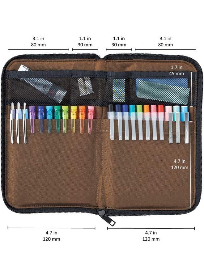 LIHITLAB Lab Slim Pen/Pencil Pouch, Wide, 0.7 × 5.5 × 8.5 Inches, Black (A7653-24) - Image 3