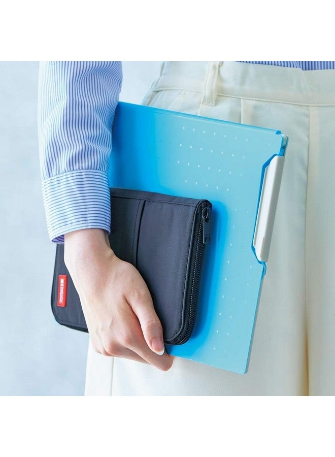 LIHITLAB Lab Slim Pen/Pencil Pouch, Wide, 0.7 × 5.5 × 8.5 Inches, Black (A7653-24) - Image 5