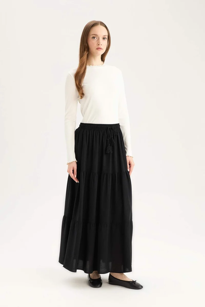 ديفاكتو Wire Waist Viscose Maxi Skirt