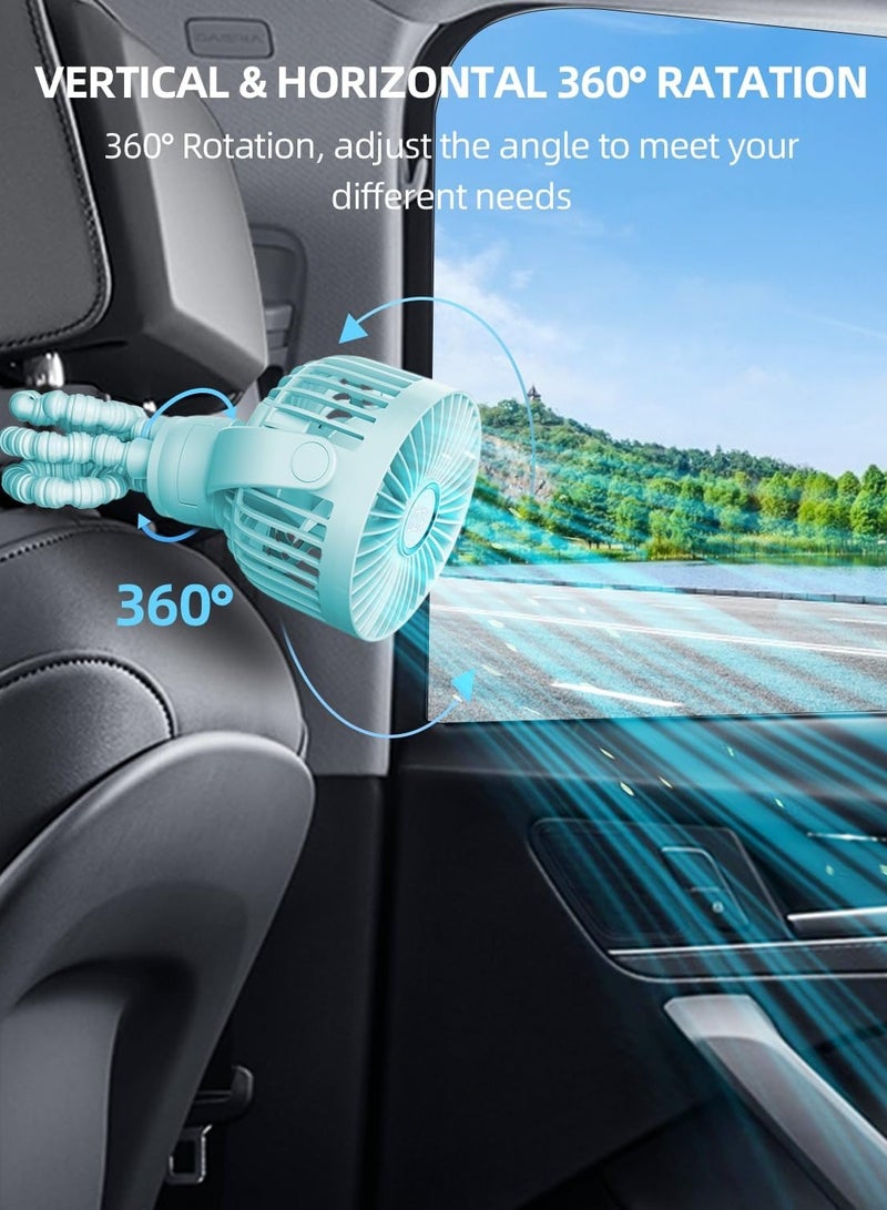 general Portable Stroller Fan, Mini Baby Fan Battery Operated, LED Display with 3 Speeds, Small Clip on Fan Desk Fans USB Rechargeable, Personal Handheld fan Fan for Travel Outdoor,Blue - Image 5