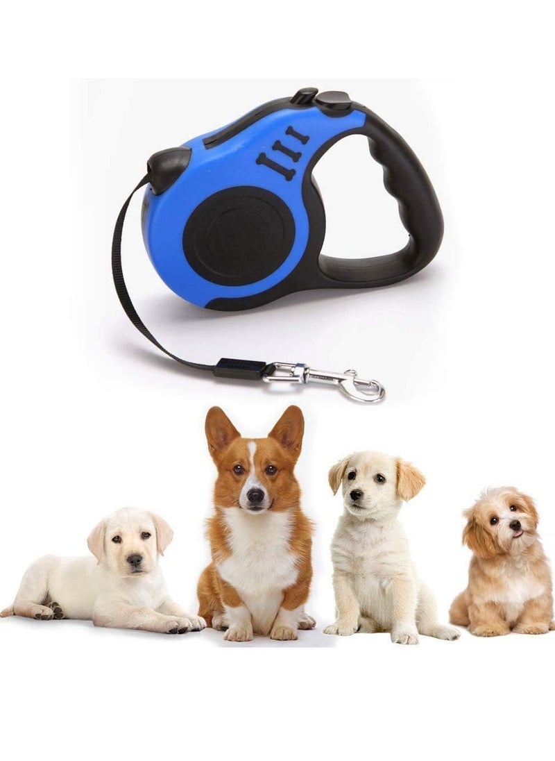Retractable Dog Leash, Pet Walking Leash With Anti-slip Handle, Strong Nylon Tape, Tangle-free,One-handed One Button Lock & Release, Suitable For Small/Medium Dog Or Cat (16 ft)