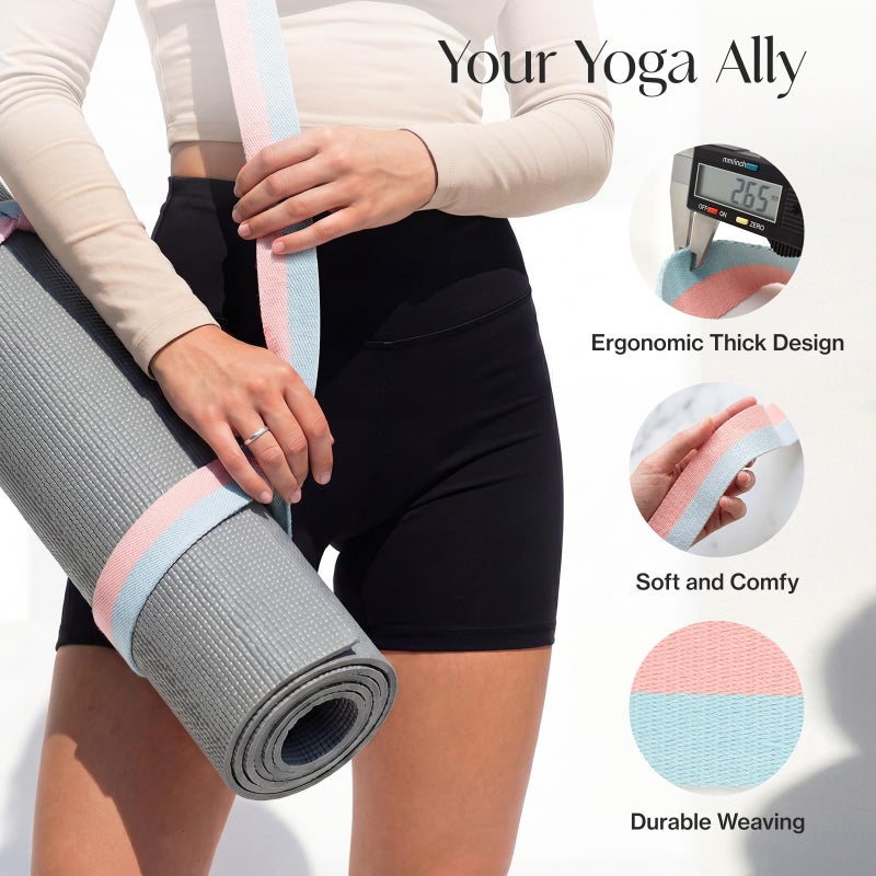 Tumaz Yoga Mat Strap [MAT NOT Included] (2 Sizes) with Extra Thick & Comfy Delicate Texture, Adjustable Yoga Mat Carrier - Image 3