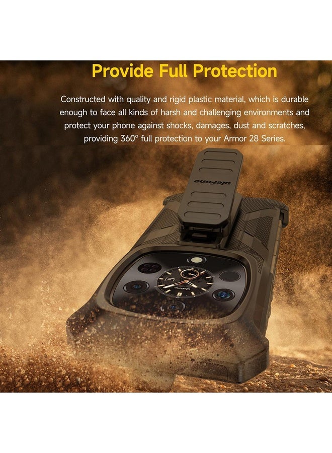 HuHa Protective Cover For Ulefone Armor 28 Ultra / 28 Ultra Thermal Ulefone Back Clip Phone Case with Carabiner(Black) - Image 4