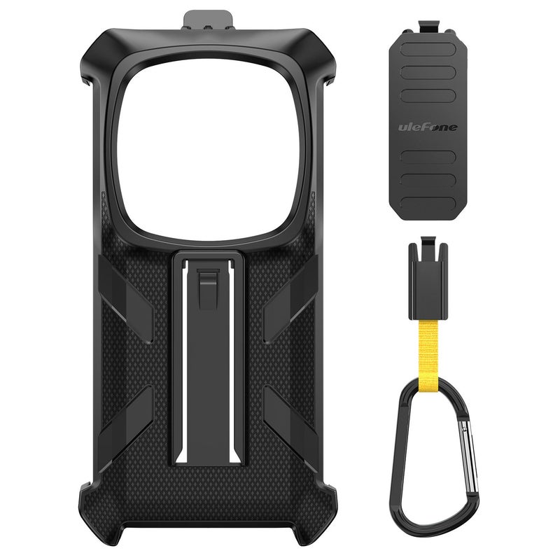 HuHa Protective Cover For Ulefone Armor 28 Ultra / 28 Ultra Thermal Ulefone Back Clip Phone Case with Carabiner(Black) - Image 1