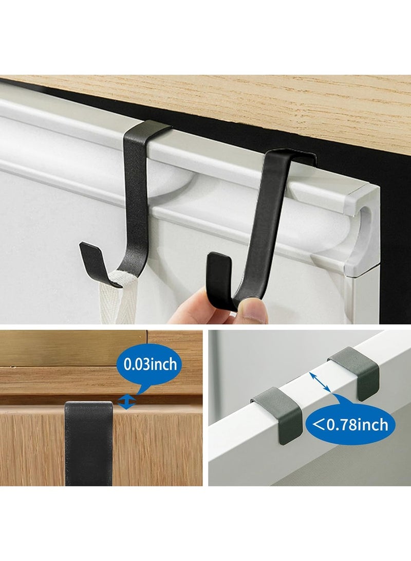 ممون خطاف فوق الخزانة، 8 قطع فوق باب درج خزانة الخطاف، شماعة باب الخزانة، خطافات خزانة المطبخ المصنوعة من الفولاذ المقاوم للصدأ مع شكل حرف S مزدوج للتعليق - Image 2