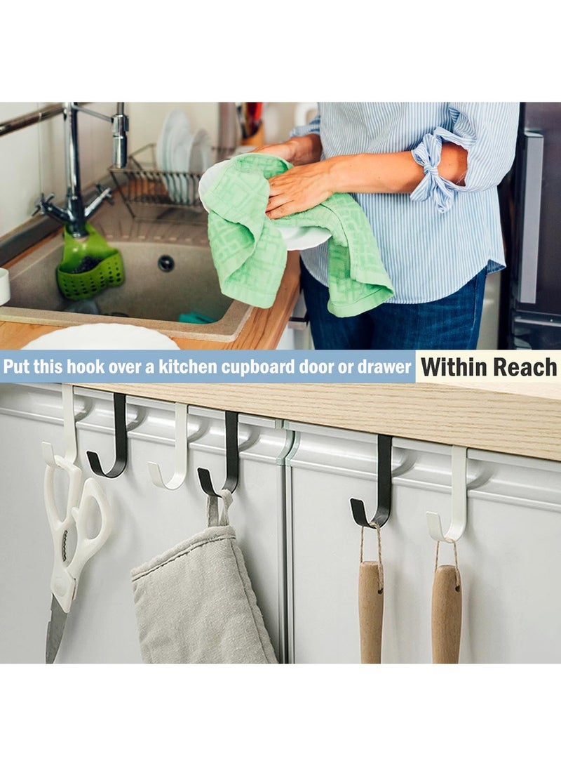 ممون خطاف فوق الخزانة، 8 قطع فوق باب درج خزانة الخطاف، شماعة باب الخزانة، خطافات خزانة المطبخ المصنوعة من الفولاذ المقاوم للصدأ مع شكل حرف S مزدوج للتعليق - Image 4