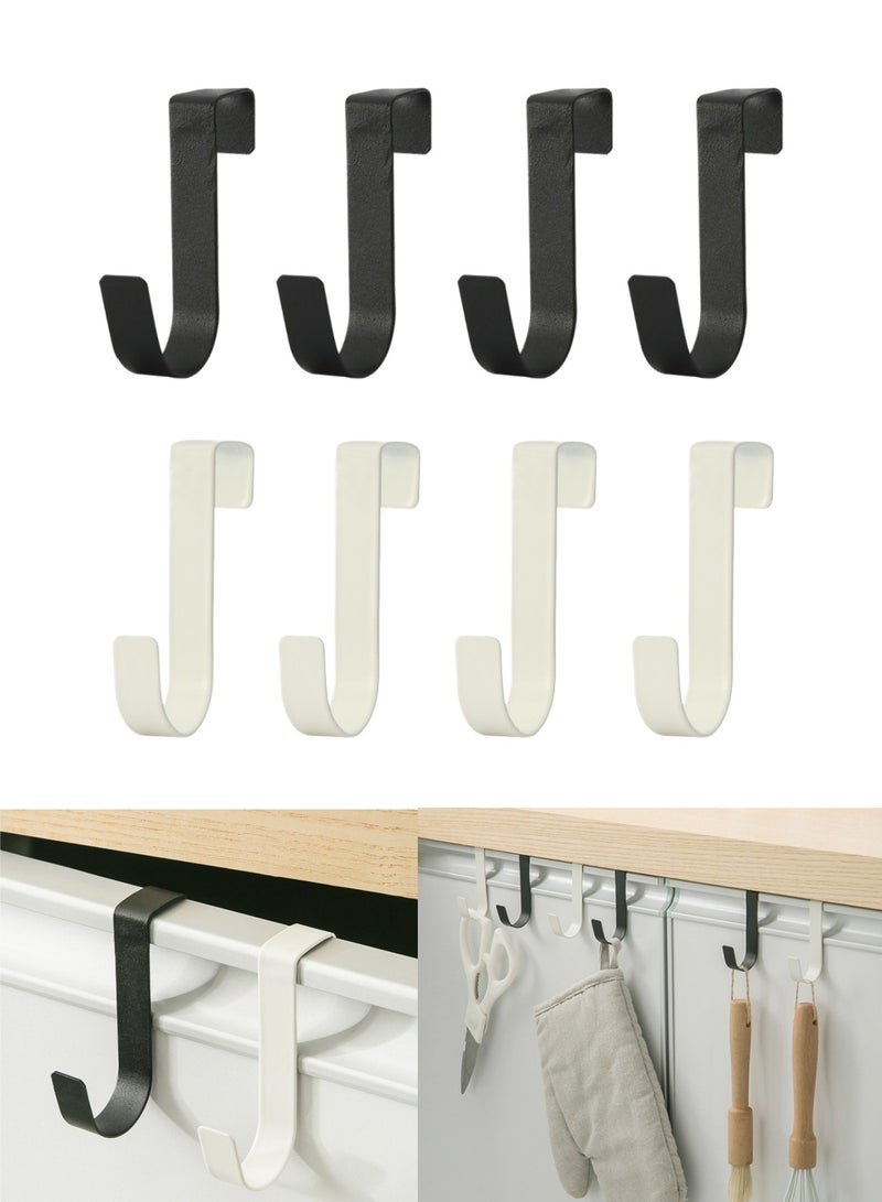 ممون خطاف فوق الخزانة، 8 قطع فوق باب درج خزانة الخطاف، شماعة باب الخزانة، خطافات خزانة المطبخ المصنوعة من الفولاذ المقاوم للصدأ مع شكل حرف S مزدوج للتعليق - Image 1