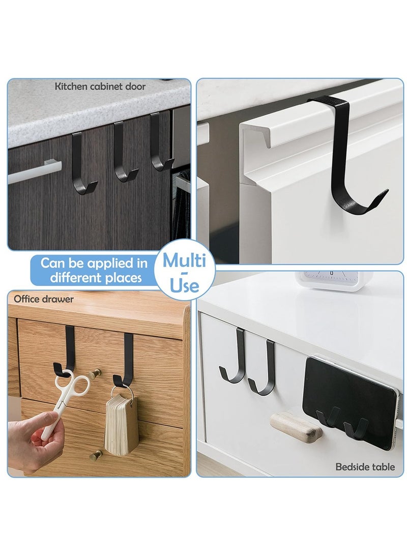 ممون خطاف فوق الخزانة، 8 قطع فوق باب درج خزانة الخطاف، شماعة باب الخزانة، خطافات خزانة المطبخ المصنوعة من الفولاذ المقاوم للصدأ مع شكل حرف S مزدوج للتعليق - Image 3