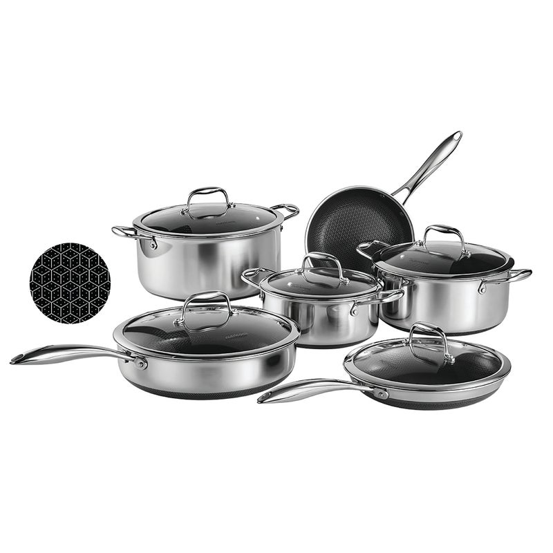 nutricook ETERNA ULTIMATE FAMILY SET - 11PC - 20CM FRYPAN, 24CM FRYPAN WITH LID, 28CM DEEP PAN WITH LID, 20/24/28CM CASSEROLE WITH LID - Image 1