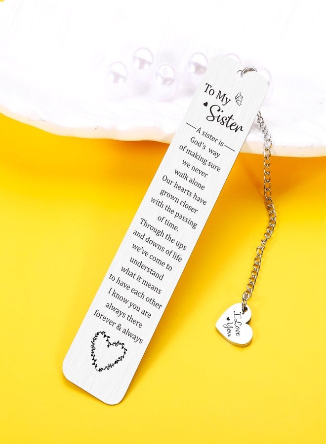 TI-EDC Inspirational Bookmark for Sister Gifts for Sister Her, small, Silver - Image 2