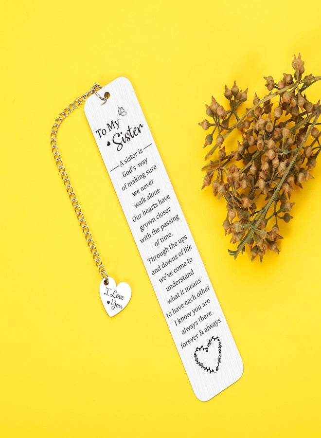 TI-EDC Inspirational Bookmark for Sister Gifts for Sister Her, small, Silver - Image 4