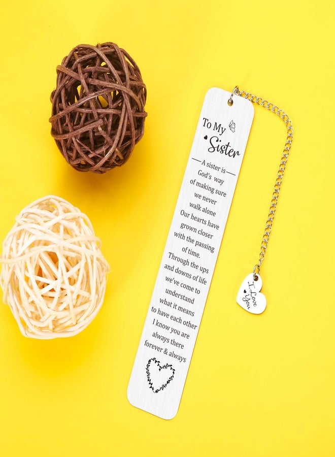 TI-EDC Inspirational Bookmark for Sister Gifts for Sister Her, small, Silver - Image 3
