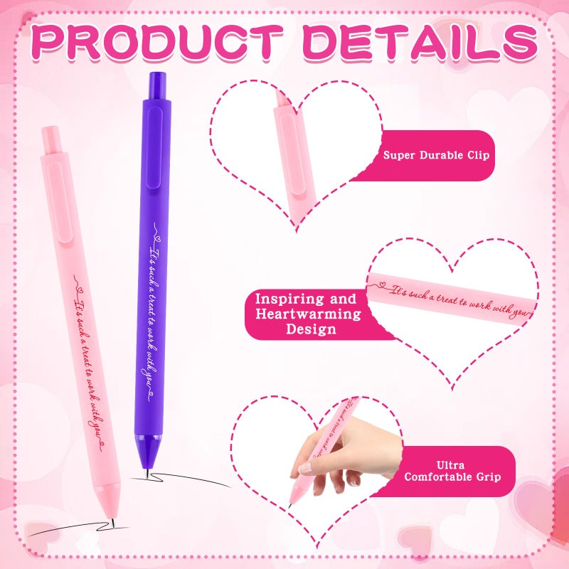 Zenoble Valentines Day Employee Appreciation Gifts Bulk, 24 Sets Valentines Pens Bulk with Valentine Cards Heart Keychains Thank You Gifts for Coworkers Team Staff Teachers Party Favors - Image 3