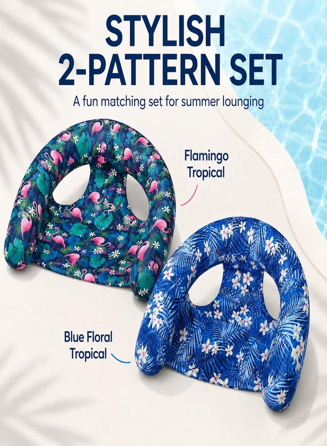 Brmoka Inflatable Pool Floats Chair - 2Pack, Soft Fabric Covered Floating Pool Chairs With Travel Bag, Stable Water Chair Floating Lounge Floats For Swim Pool, Summer Pool Party Toys Floaties for Adult (B-L) - Image 5