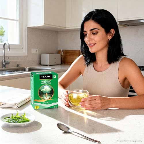 TE-A-ME Green Loose Leaves - 100 gm | Green Leaves Loose Tea 100 gm | No Added Flavour - Image 3