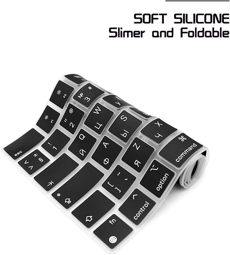 HRH Russian Language Silicone Keyboard Cover Skin for MacBook 2026 Neo 13"(A18) & Air13.6 15"(M5-M2) & Pro14 16"(M5-M1) A3404 A3448 A3449 Dust Proof Protection Accessories European Layout - Image 5