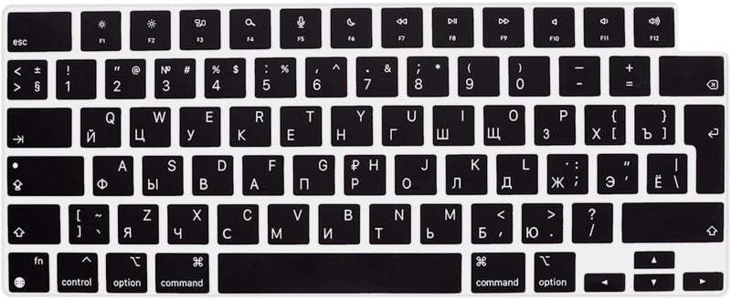 HRH Russian Language Silicone Keyboard Cover Skin for MacBook 2026 Neo 13"(A18) & Air13.6 15"(M5-M2) & Pro14 16"(M5-M1) A3404 A3448 A3449 Dust Proof Protection Accessories European Layout - Image 1