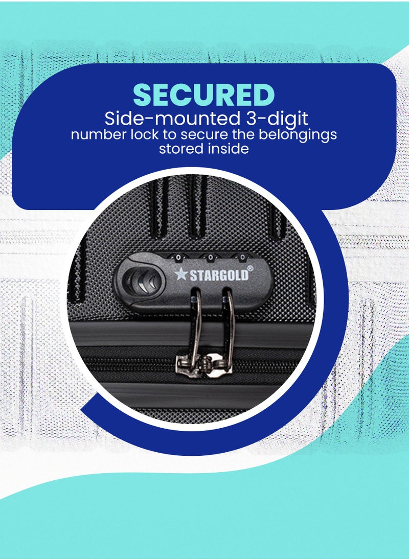 Stargold Single Hardside Spinner ABS Trolley Luggage With Number Lock 20 Inches  - Image 4