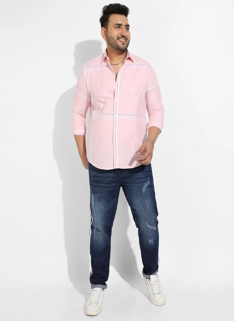 Instafab Plus Instafab Plus Men's Pastel Striped Button Up Shirt