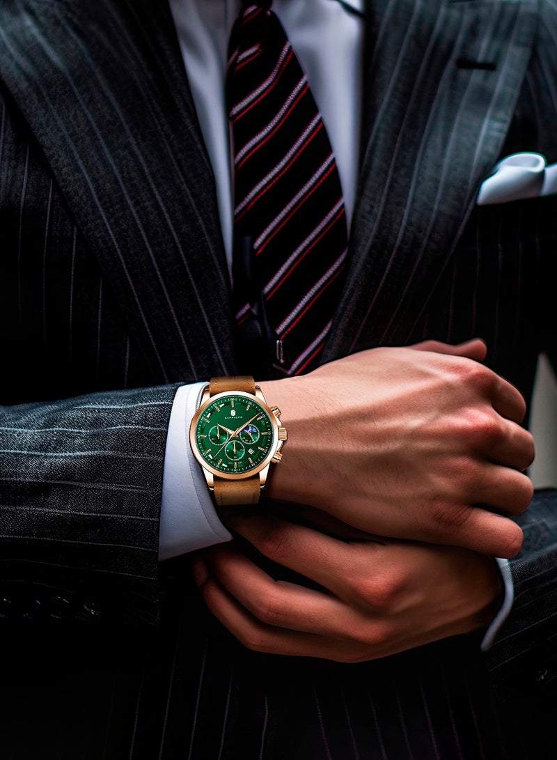 Sapphero Watches for Men Analog Watch Mens Watches Waterproof Watch Silver Watch Quartz Chronograph Date Men's Wrist Watches Stainless Steel Casual Luxury Gifts for Men Unique Mens Dress Watch - Image 2