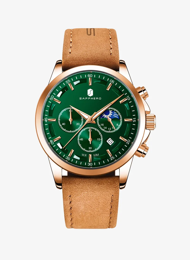 Sapphero  Watches for Men Analog Watch Mens Watches Waterproof Watch Silver Watch Quartz Chronograph Date Men's Wrist Watches Stainless Steel Casual Luxury Gifts for Men Unique Mens Dress Watch for Men | Best Price UAE