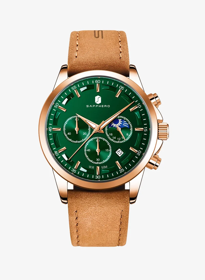 Sapphero  Watches for Men Analog Watch Mens Watches Waterproof Watch Silver Watch Quartz Chronograph Date Men's Wrist Watches Stainless Steel Casual Luxury Gifts for Men Unique Mens Dress Watch for Men | Best Price UAE
