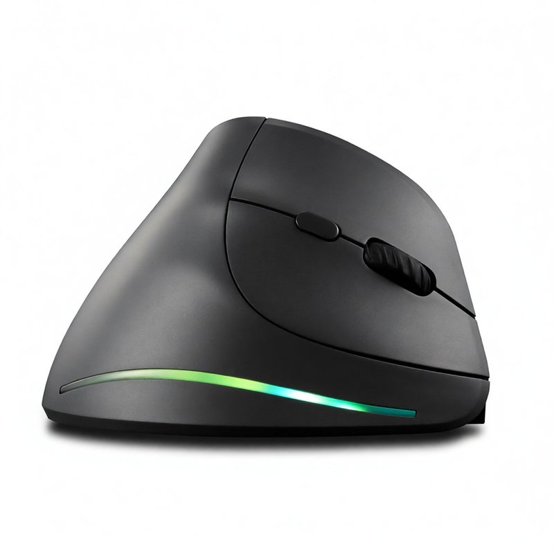 ZELOTES 2.4G Wireless Mice Vertical Ergonomic Optical Indicator 3-Modes Connectivity Rechargeable BT Computer Mice with OLED Display - Image 1