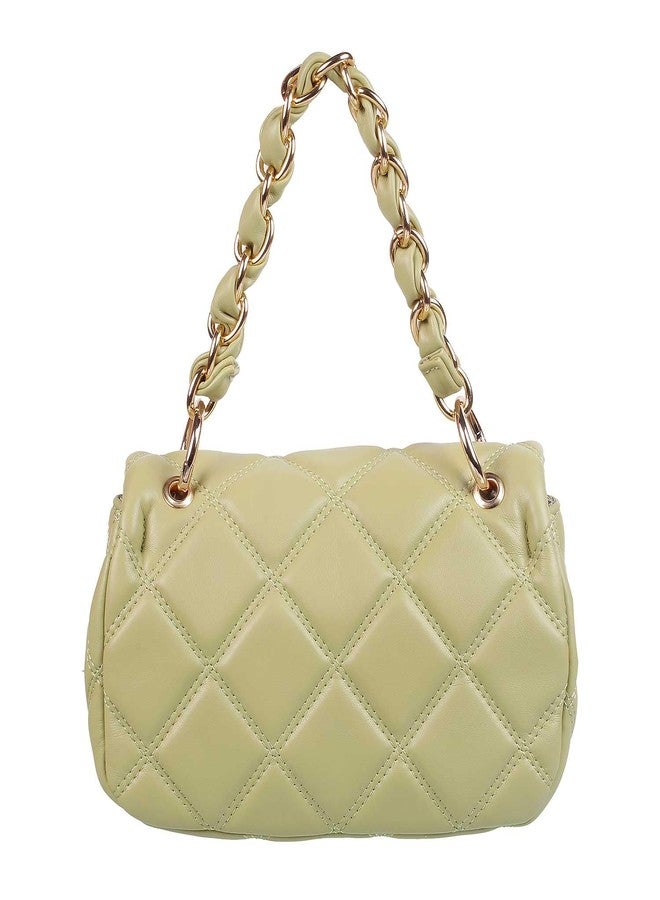 Metro Women's Adults Sling Light-Green Faux Leather with Fabric Lining Casual bag with Lock closure(66-131) - Image 5