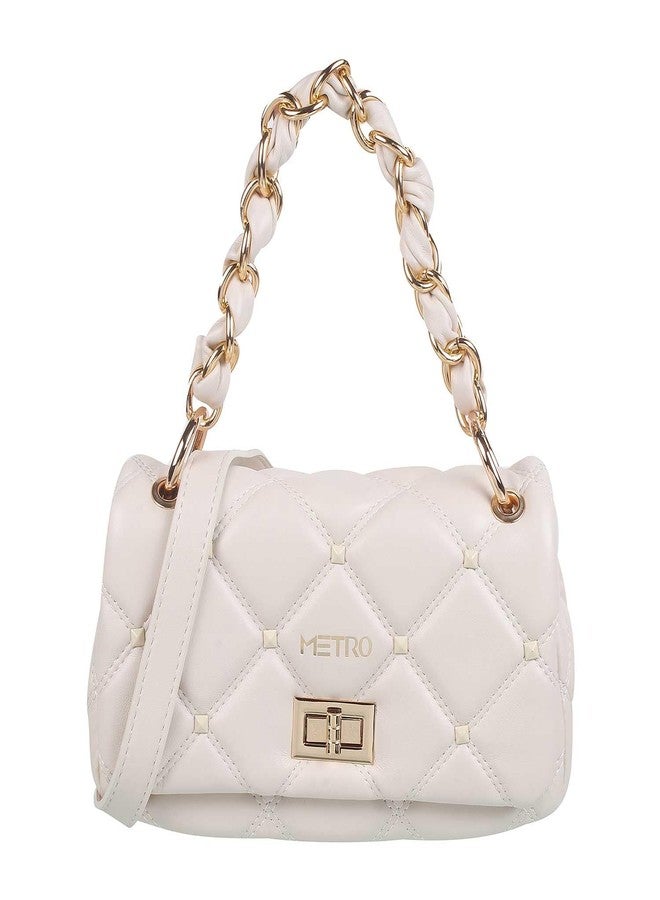 Metro Women's Adults Sling Light-Green Faux Leather with Fabric Lining Casual bag with Lock closure(66-131) - Image 1