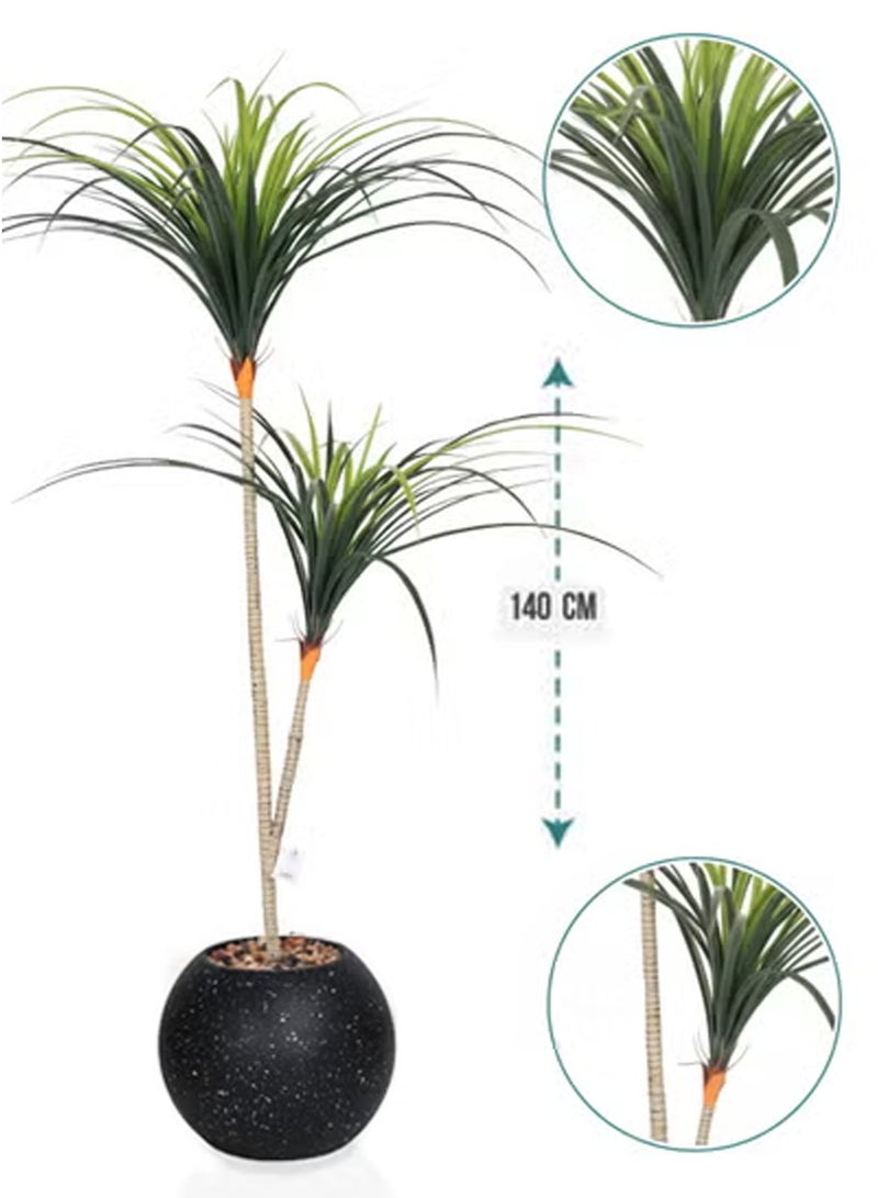 Alrassi Artificial Dracaena Tree with Slim Leaves – 140 cm Height for a Natural and Elegant Touch to Your Home or Office Décor - Image 4