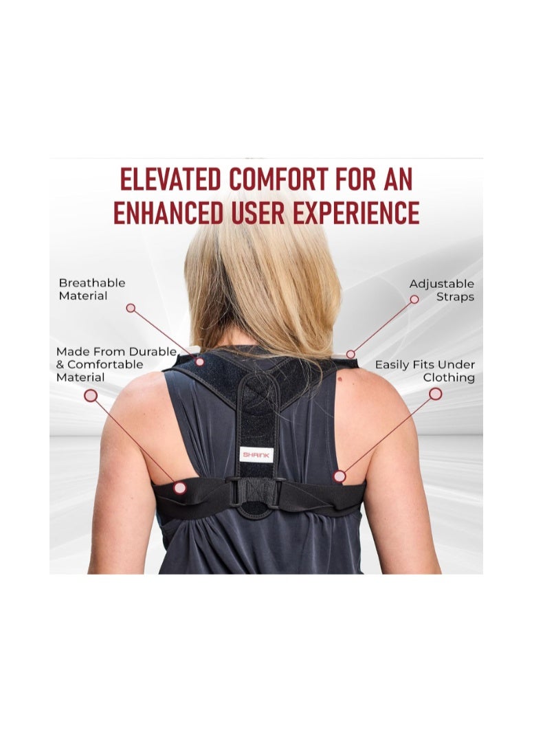 SHRINK Posture Corrector Back Support Brace - Best for Improving Posture, Helps Relieve Back Pain, and Adjustable for Spine, Neck and Shoulder, Helps Reduce Pain for Women and Men - Image 3