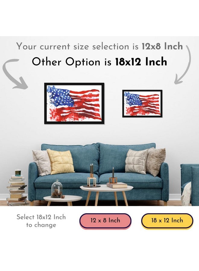 Mad Masters American Flag US Painting Aesthetic Hanging Photo Frame Decorative Item Home Decoration and Wall Decor for Living Room and Bedroom (MM 1739, 8x12 Inch, Paper, Without Plexi Glass) - Image 4